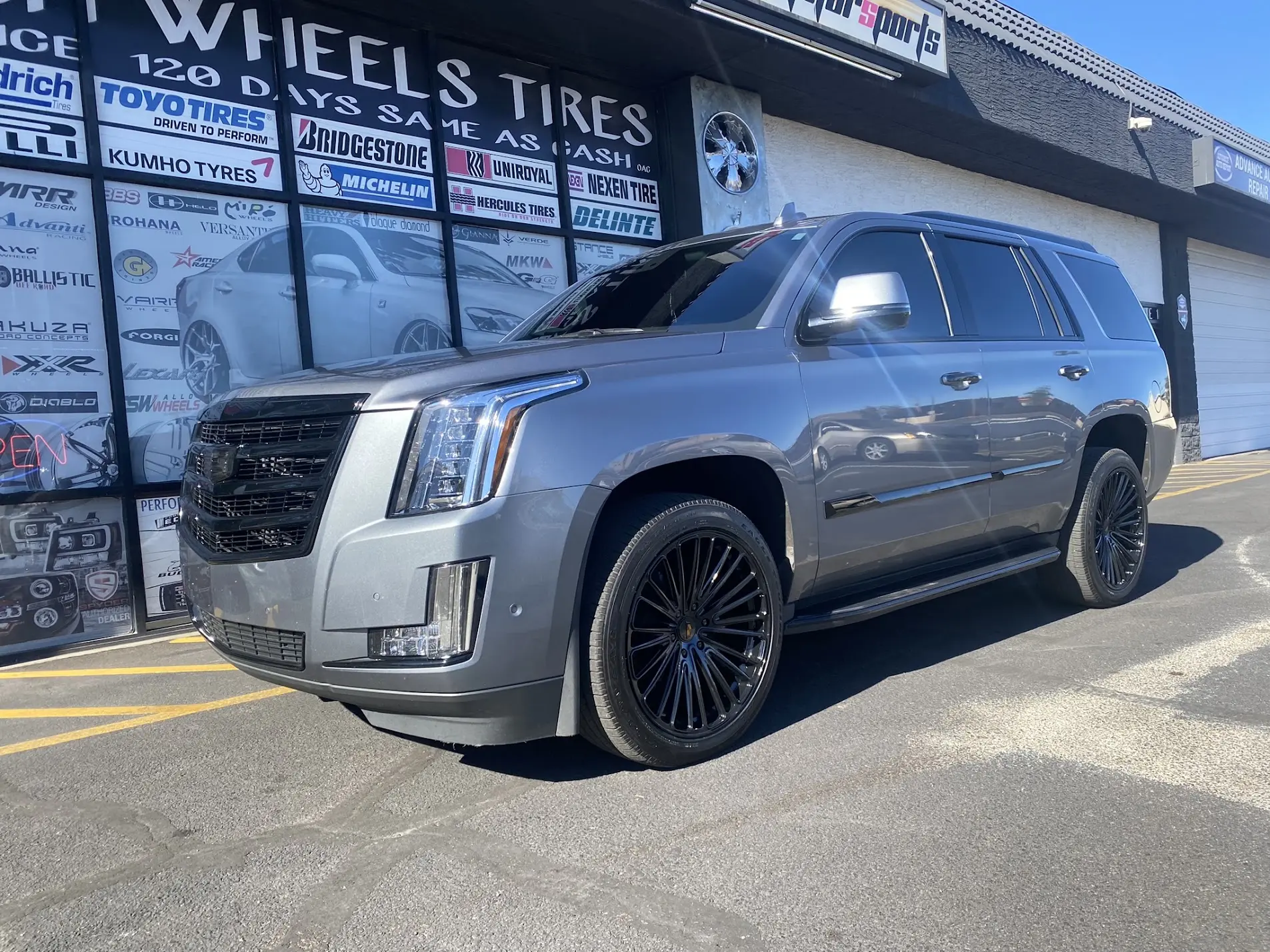 2019 Cadillac Escalade on 22x9 Blaque Diamond Luxury Wheels BD715 gloss-black with 285/45R22 tires