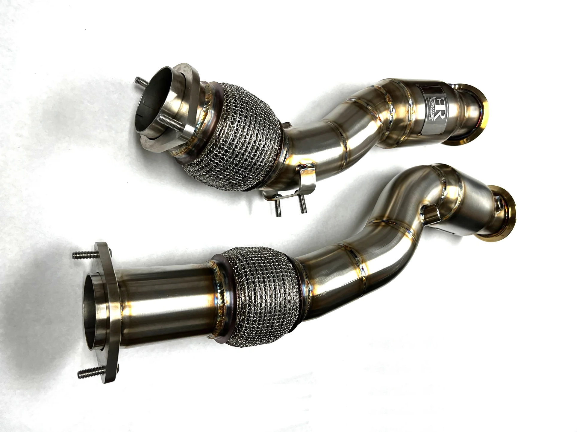 Stainless steel performance downpipe with flex section