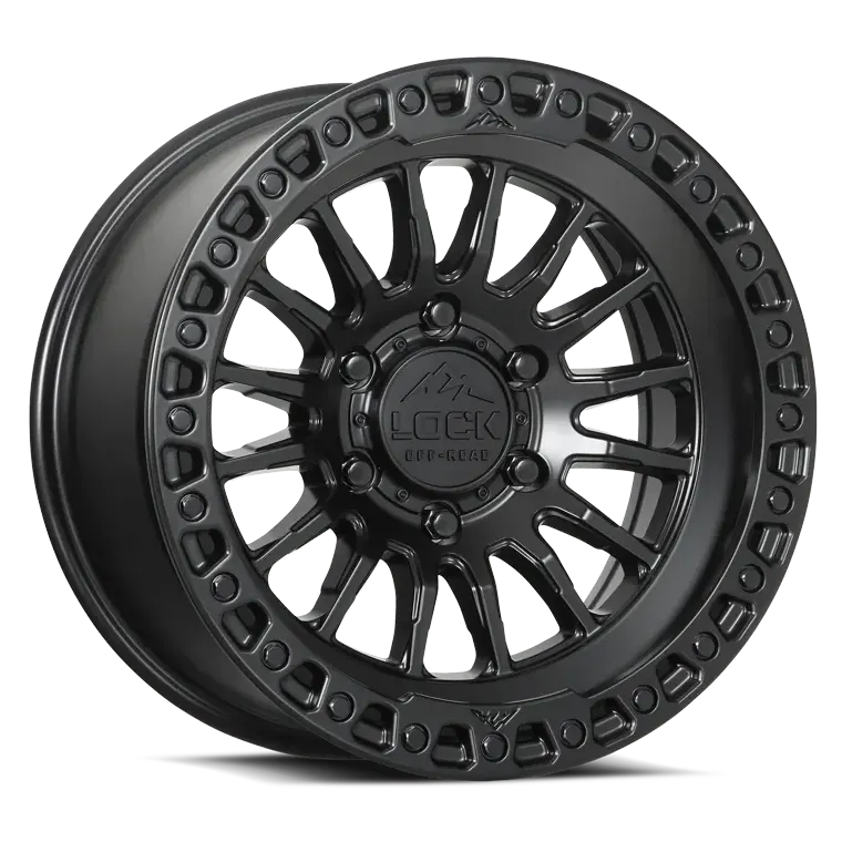Lock Off-Road Grit wheel in Matte Black w/ Matte Black Ring, view 2