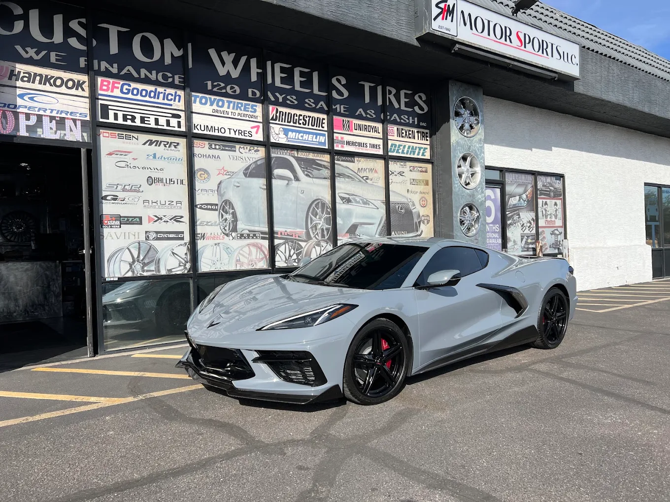 Gray Corvette protected with paint protection film at SHM Motorsports