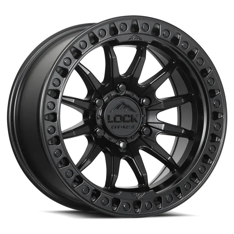 Lock Off-Road Trail wheel in Matte Black w/ Matte Black Ring, view 2